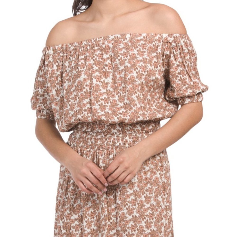 Cupcakes & Cashmere Off The Shoulder Gauze Boho Top Size M